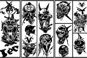 biohazard demon dropping gas cans tattoo idea