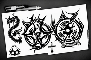 biohazard demon dropping gas cans tattoo idea