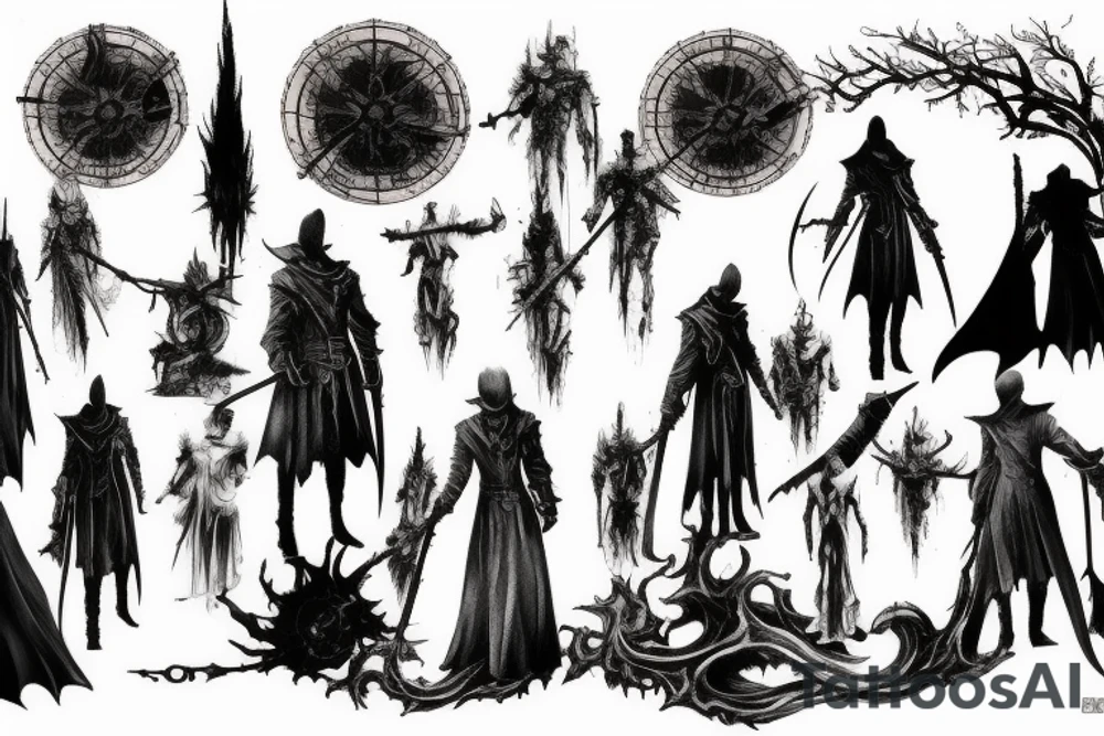 bloodborne style tattoo tattoo idea