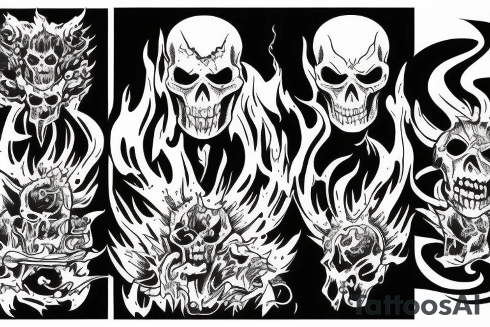 ghost rider punishing a demon tattoo idea