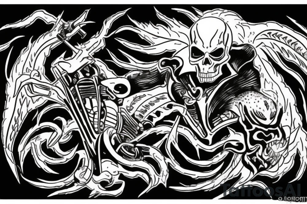 ghost rider punishing a demon tattoo idea
