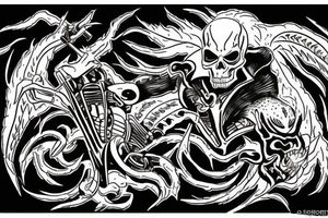 ghost rider punishing a demon tattoo idea