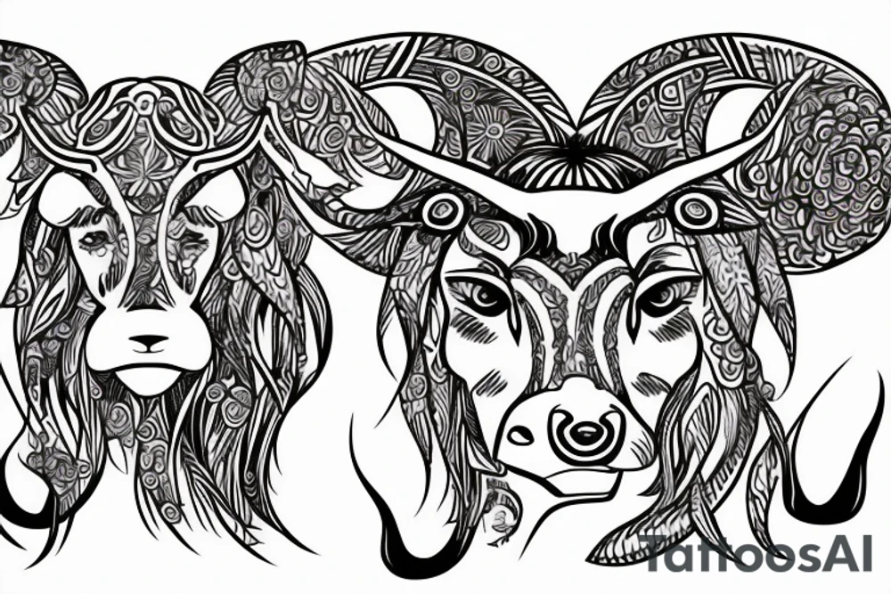 no flowers, taurus goddess with a bull tattoo idea