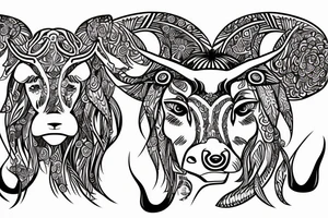 no flowers, taurus goddess with a bull tattoo idea