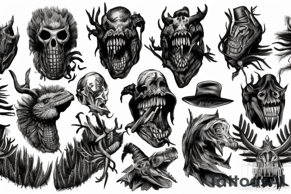 hunt showdown game wild west monsters tattoo idea
