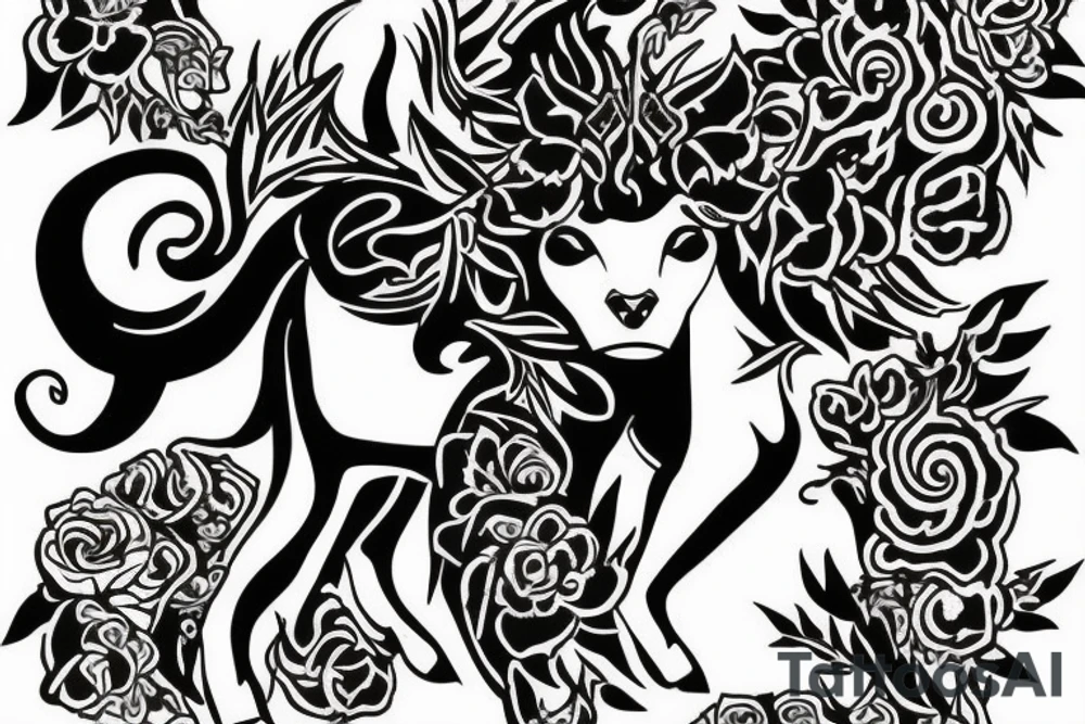 no flowers, taurus goddess with a bull tattoo idea