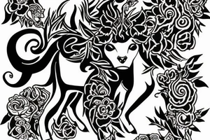 no flowers, taurus goddess with a bull tattoo idea