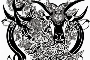 no flowers, taurus goddess with a bull tattoo idea