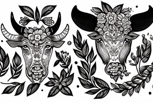 no flowers, taurus goddess with a bull tattoo idea