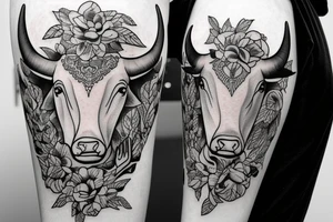 no flowers, taurus goddess with a bull tattoo idea