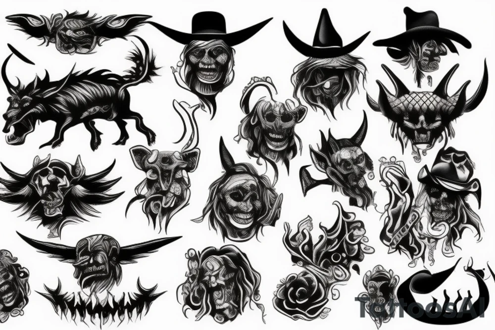 wild west demon tattoo tattoo idea