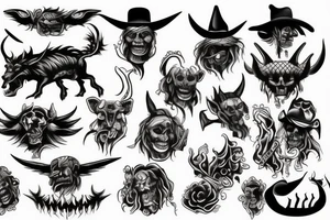 wild west demon tattoo tattoo idea