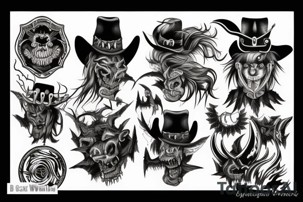 wild west demon tattoo tattoo idea