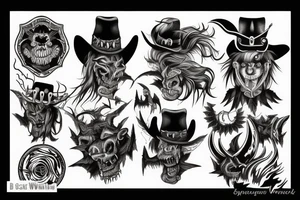 wild west demon tattoo tattoo idea
