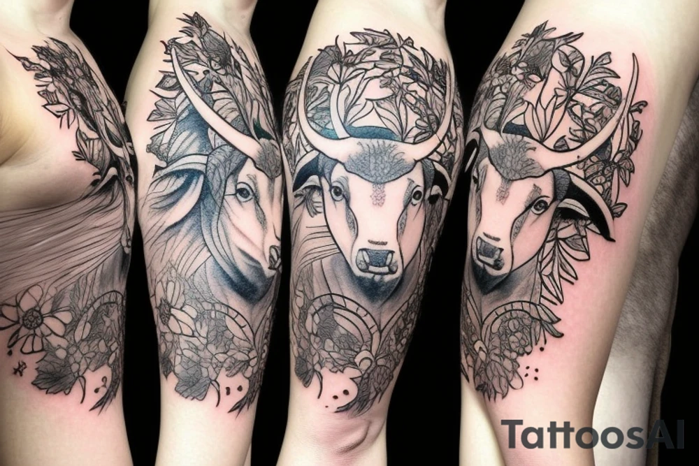 taurus goddess with a bull tattoo idea