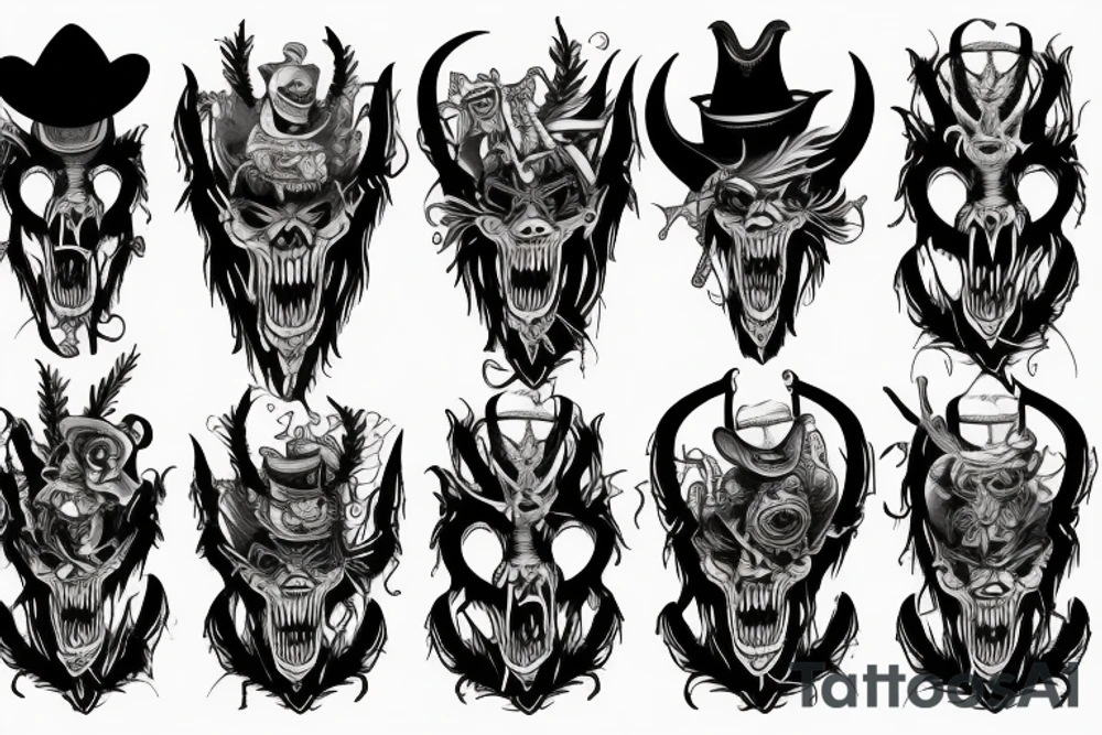 wild west demon tattoo tattoo idea