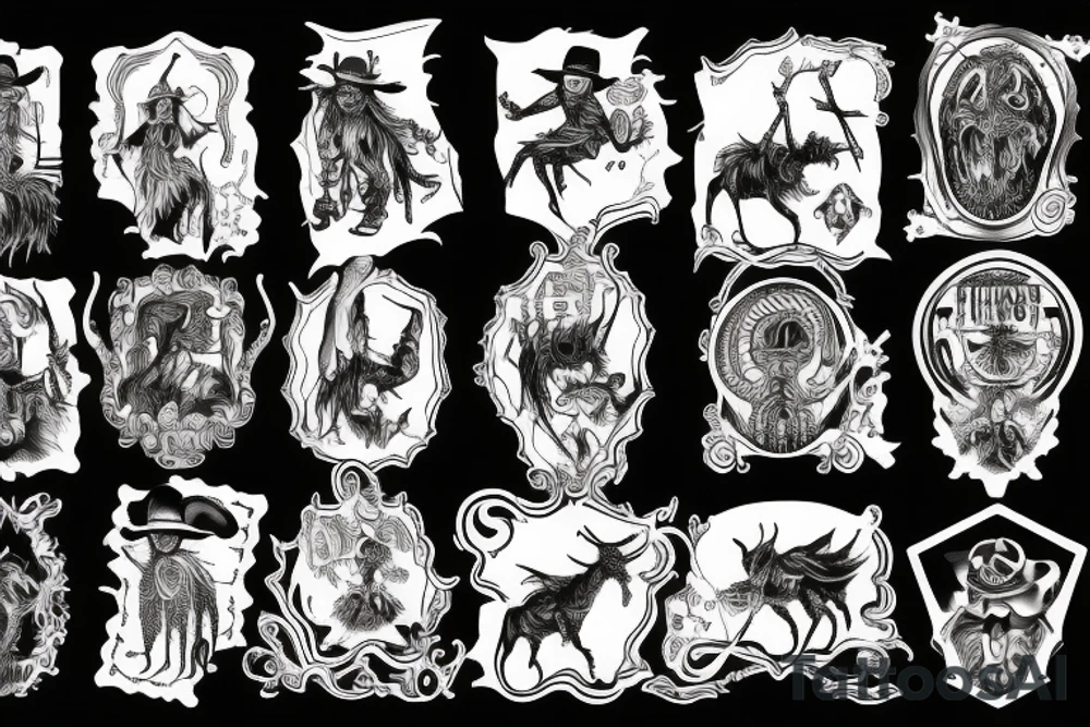 wild west demon tattoo tattoo idea