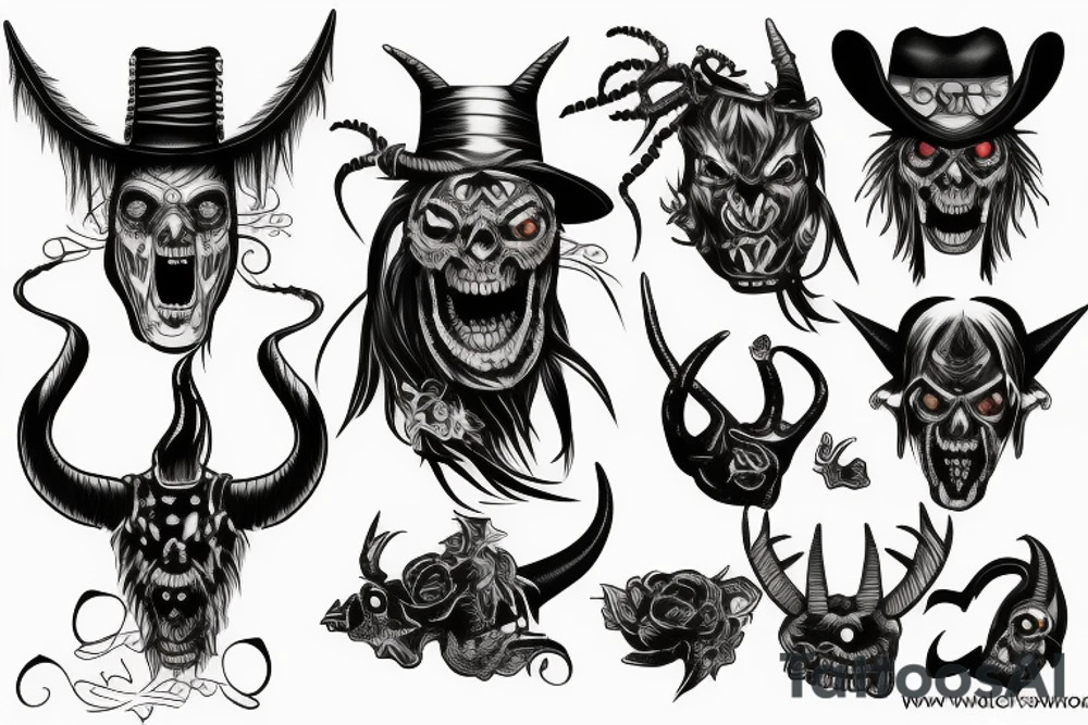 wild west demon tattoo tattoo idea