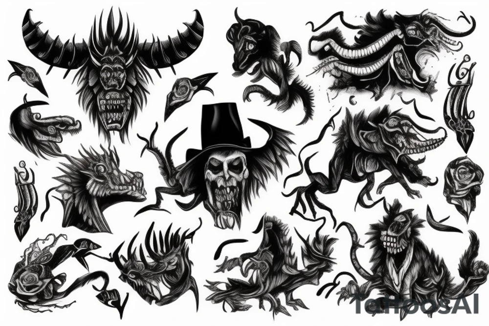 wild west demon tattoo tattoo idea