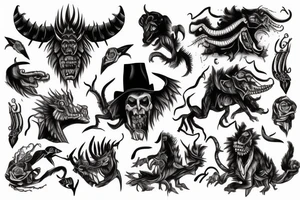 wild west demon tattoo tattoo idea
