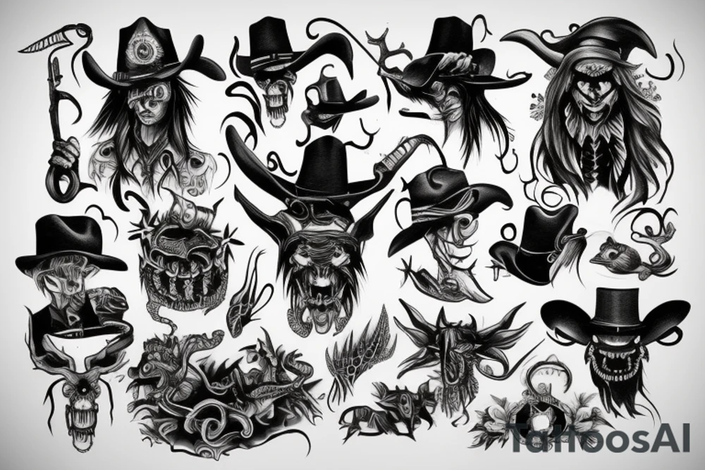 wild west demon tattoo tattoo idea