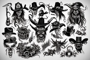wild west demon tattoo tattoo idea