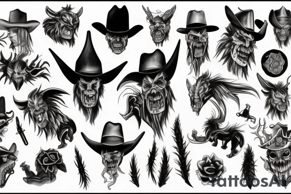 wild west demon tattoo tattoo idea