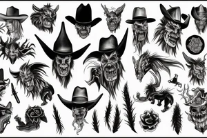wild west demon tattoo tattoo idea