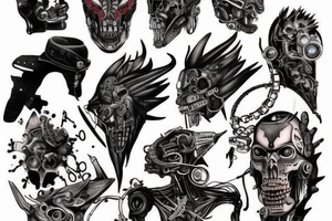 wild west cyberpunk devil
 tattoo tattoo idea