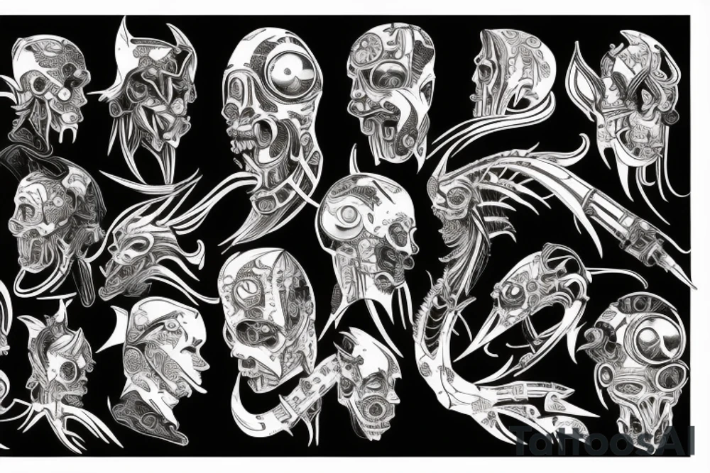 wild west cyberpunk devil
 tattoo tattoo idea