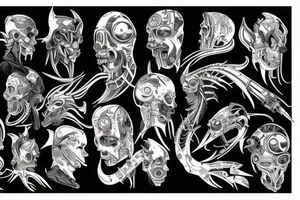 wild west cyberpunk devil
 tattoo tattoo idea