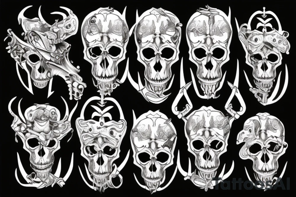 wild west devil skull tattoo idea