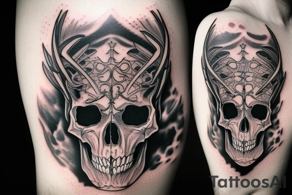 wild west devil skull tattoo idea