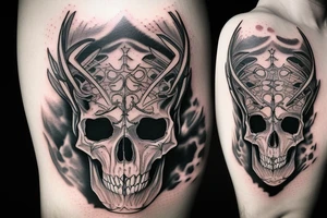 wild west devil skull tattoo idea