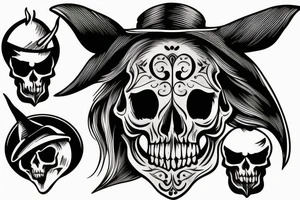 wild west devil skull tattoo idea
