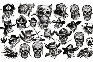 wild west devil skull tattoo idea