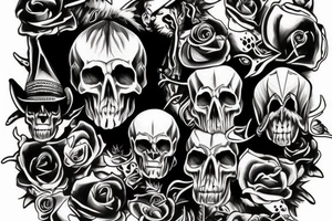 wild west devil skull tattoo idea