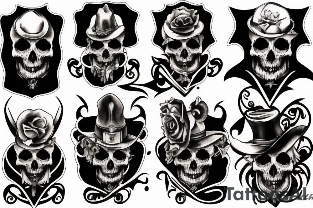 wild west devil skull tattoo idea