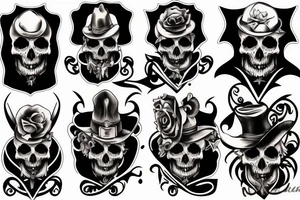 wild west devil skull tattoo idea