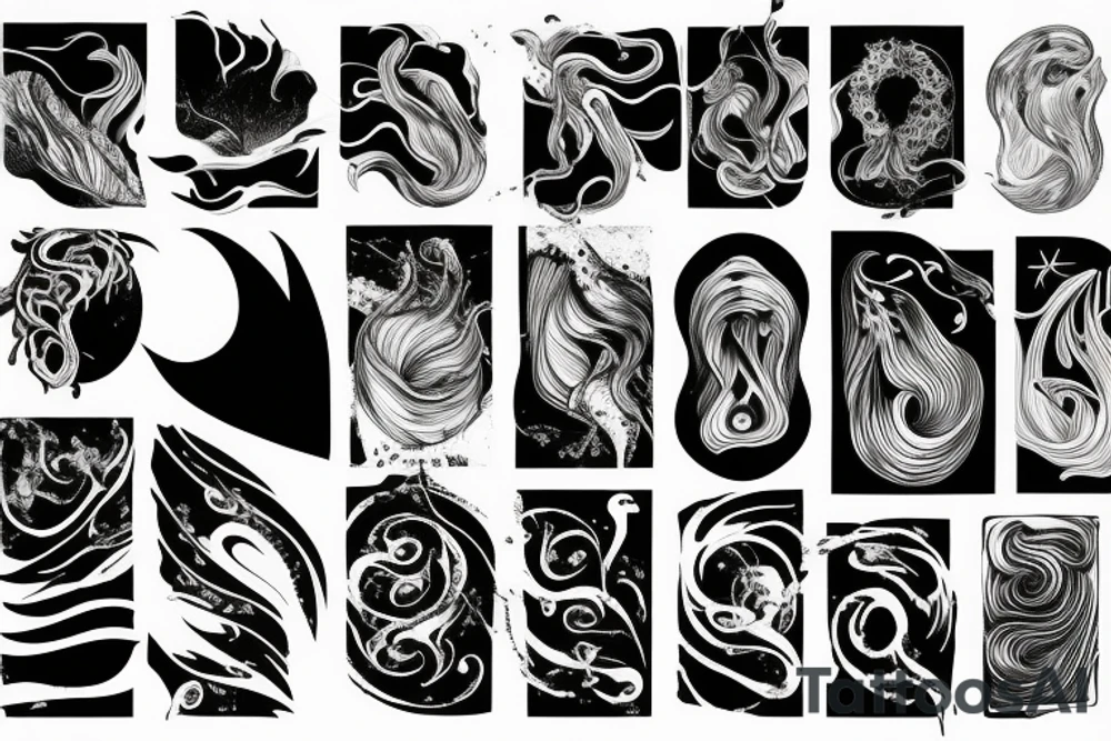 Flowing and melting metal tattoo idea