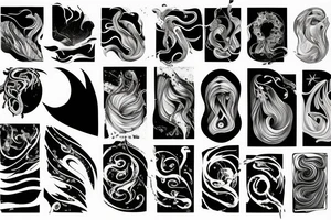 Flowing and melting metal tattoo idea
