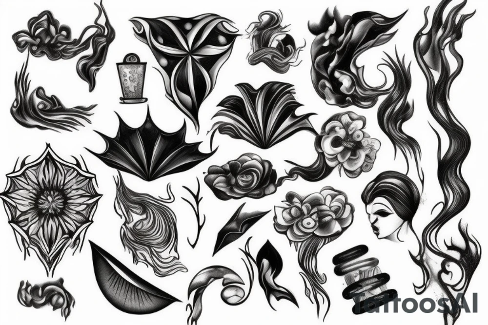 Flowing and melting metal tattoo idea