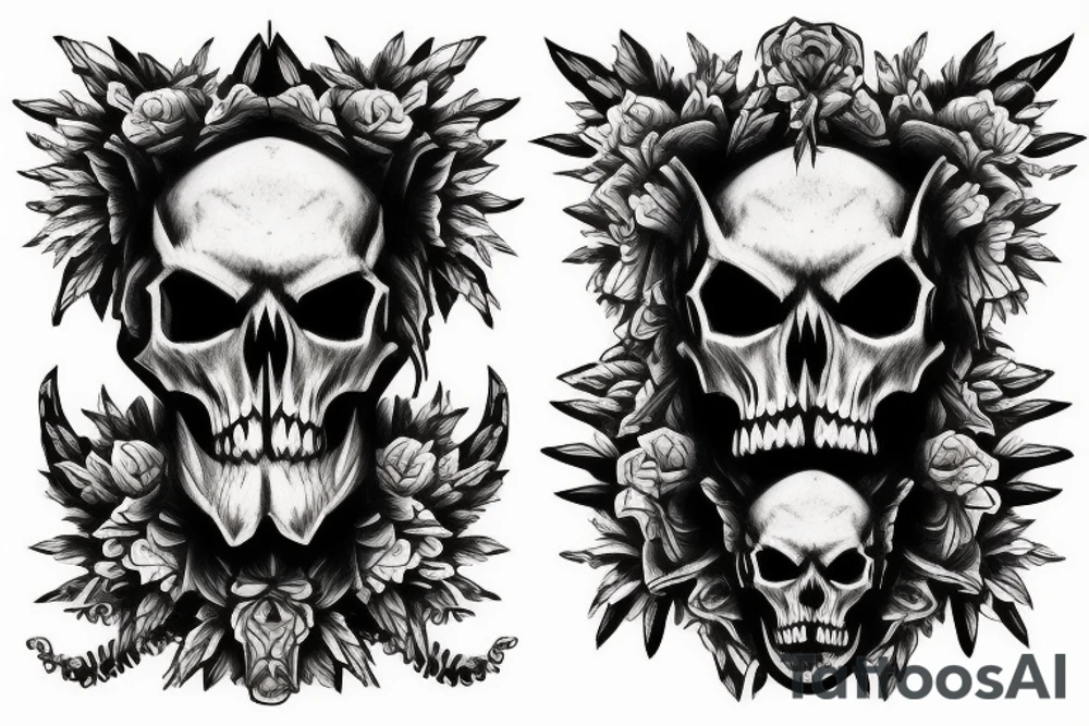 wild west devil skull tattoo idea