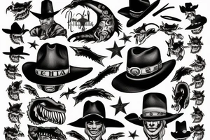 wild west cowboy devil aligator tattoo idea