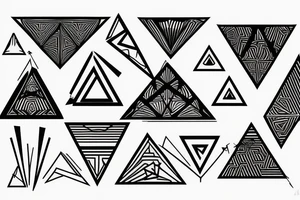 Geometrical design of an triangles which melt tattoo idea