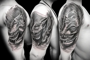 wild west cowboy devil aligator tattoo idea