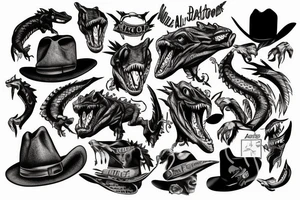 wild west devil aligator tattoo idea