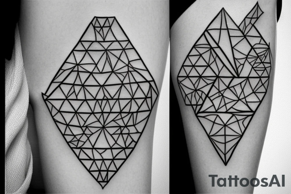 Geometrical design of an triangles which melt tattoo idea Geometrical design of an triangles which melt tattoo idea