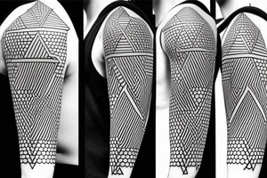 Geometrical 3d design of triangles and circles and cubes tattoo idea