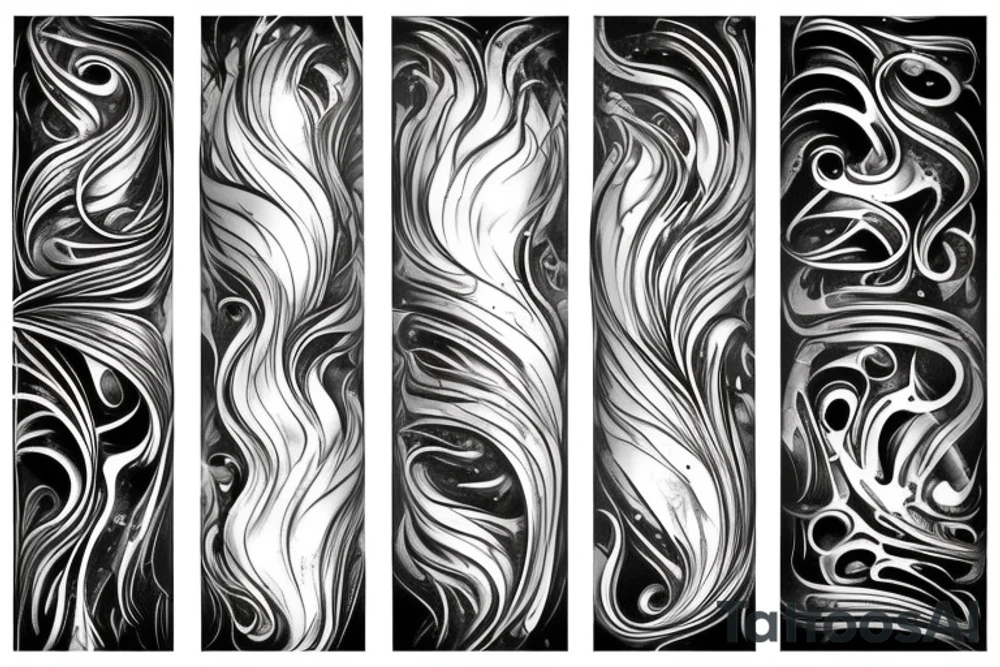 Flowing and melting metal tattoo idea